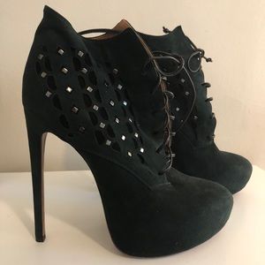 Alaia booties. dark green.  Worn once